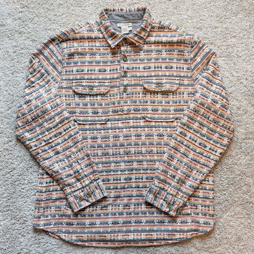 Carbon 2 Cobalt Popover Shirt Mens Medium Multicolor Southwestern Cotton 133474